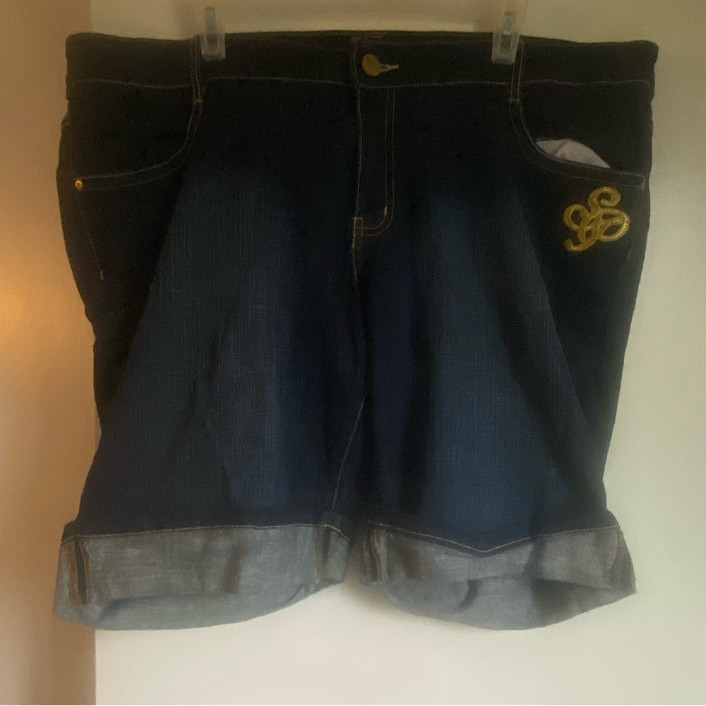 South Pole Vintage Y2K Women's Dark Blue Denim Bermuda Shorts 22‎
